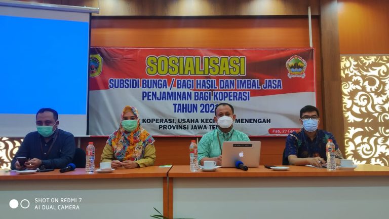 Sosialisasi Subsidi Bunga atau Bagi Hasil dan Imbal Jasa Penjaminan Bagi Koperasi Kab Pati, Kab Rembang dan Kab Blora dengan 65 peserta