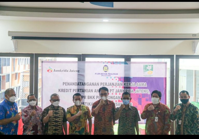 penandatanganan pks kredit pertanian komoditas porang antara jamkrida jateng, bpr bkk kab pekalongan dan mustika porang nusantara